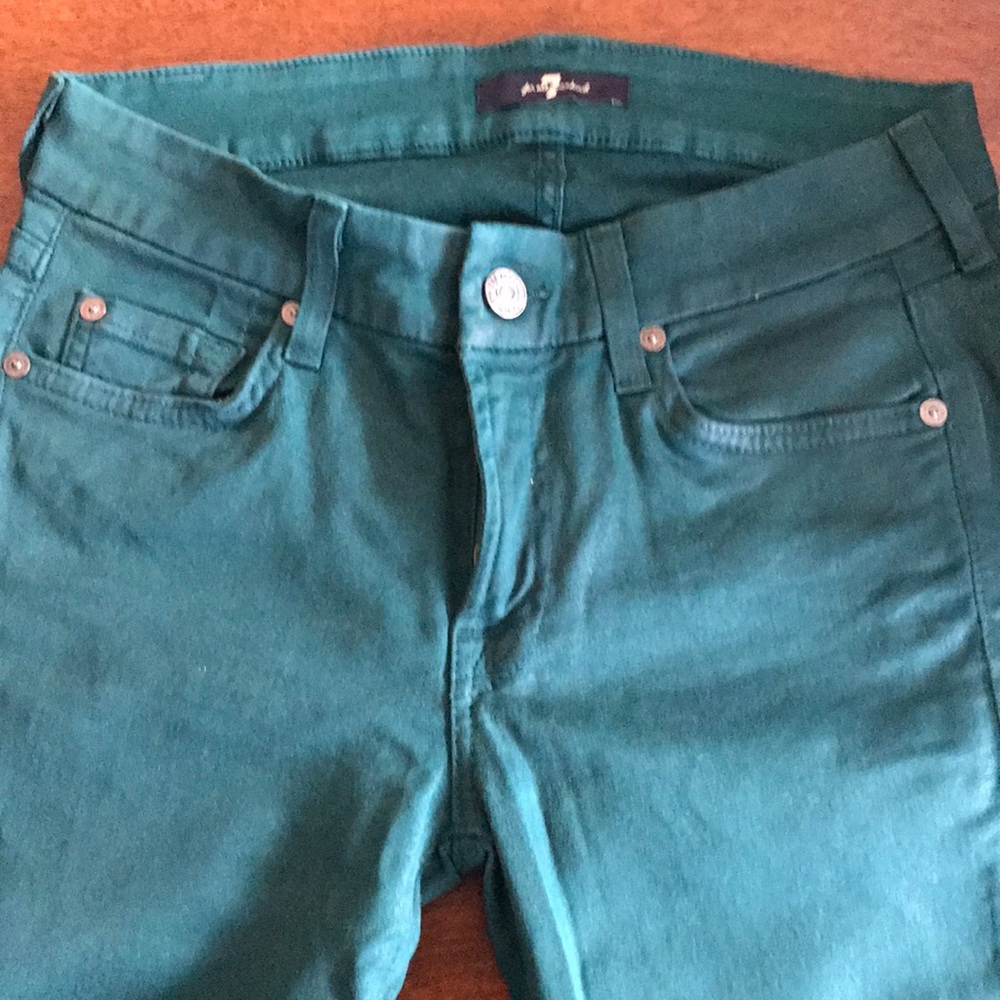 Seven Skinny Coated Jeans Teal